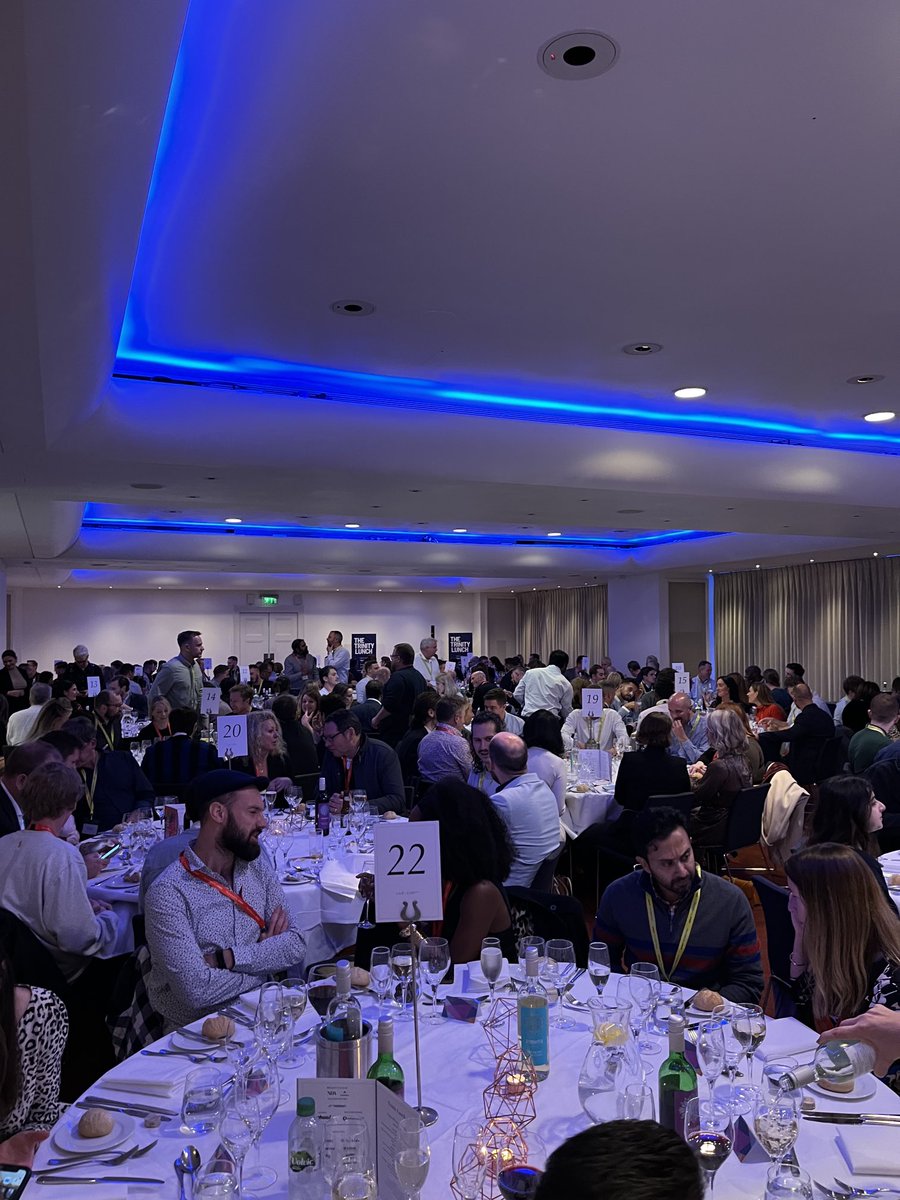 BluestripeGroup's tweet photo. Packed room for the #TrinityLunch. We are a noisy lot! 🤭 https://t.co/SnYZdf4Fzq