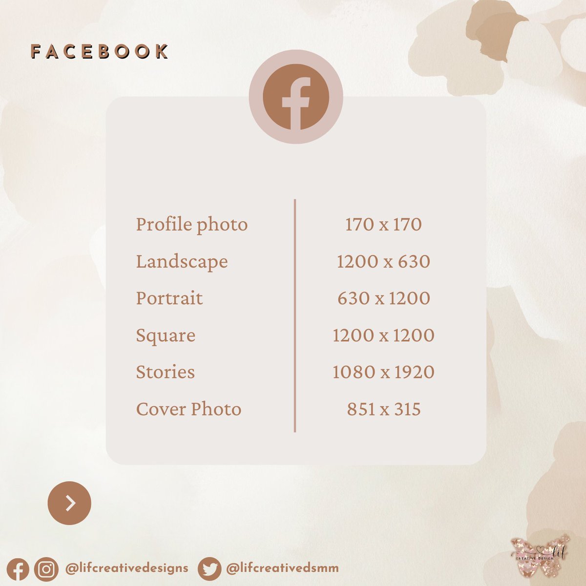 lifcreatives's tweet photo. ✨𝐒𝐨𝐜𝐢𝐚𝐥 𝐦𝐞𝐝𝐢𝐚 𝐩𝐥𝐚𝐭𝐟𝐨𝐫𝐦𝐬 are continuously changing their recommended optimal image sizes. 😳 If you want to enhance your social media presence, you must utilize photographs that are of the greatest quality and most suited to each social media channel. 

1/1 https://t.co/rfJ8xkvSXj