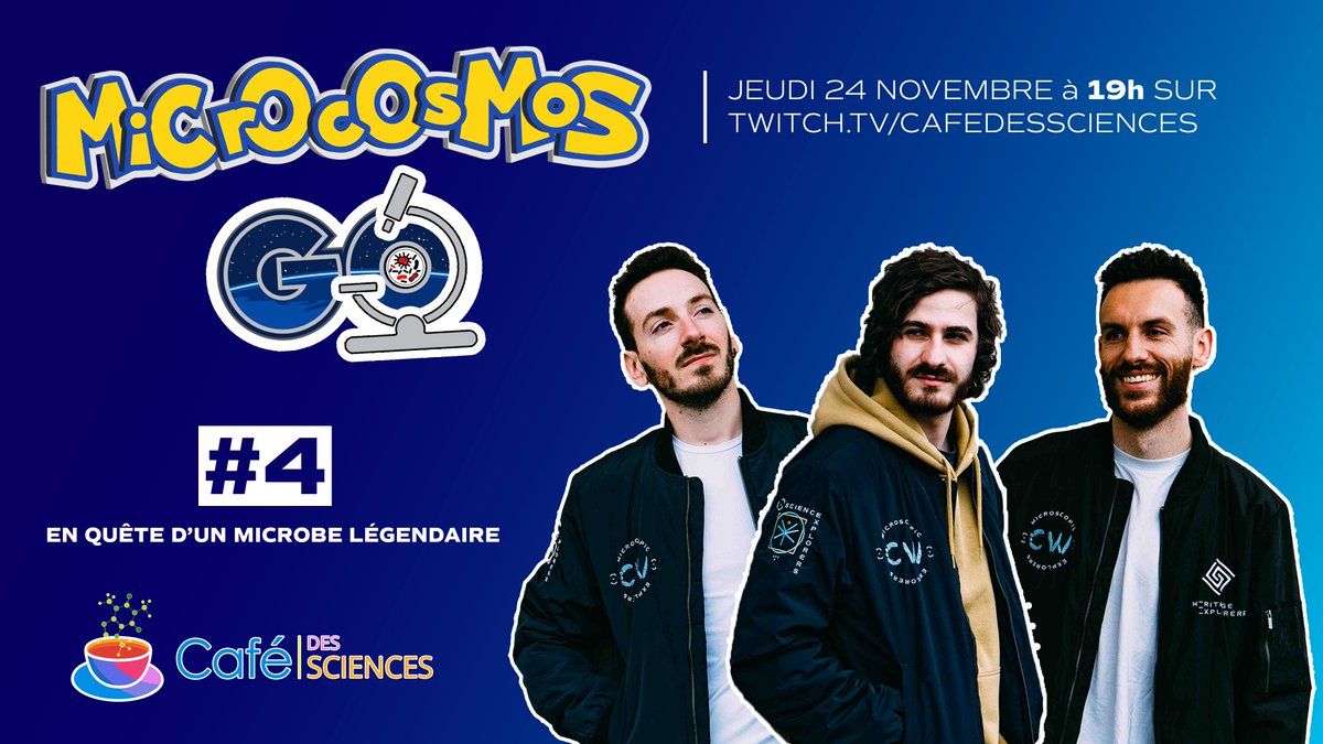 [🔴Live Twitch🔴] 
Notre live microscopie est de retour le 24 novembre à 19h ✨🔬
Avez-vous fait le plein de pokéballs ? Prêt·es à capturer du légendaire !?
➡️ twitch.tv/cafedessciences
🧬🦠🎥