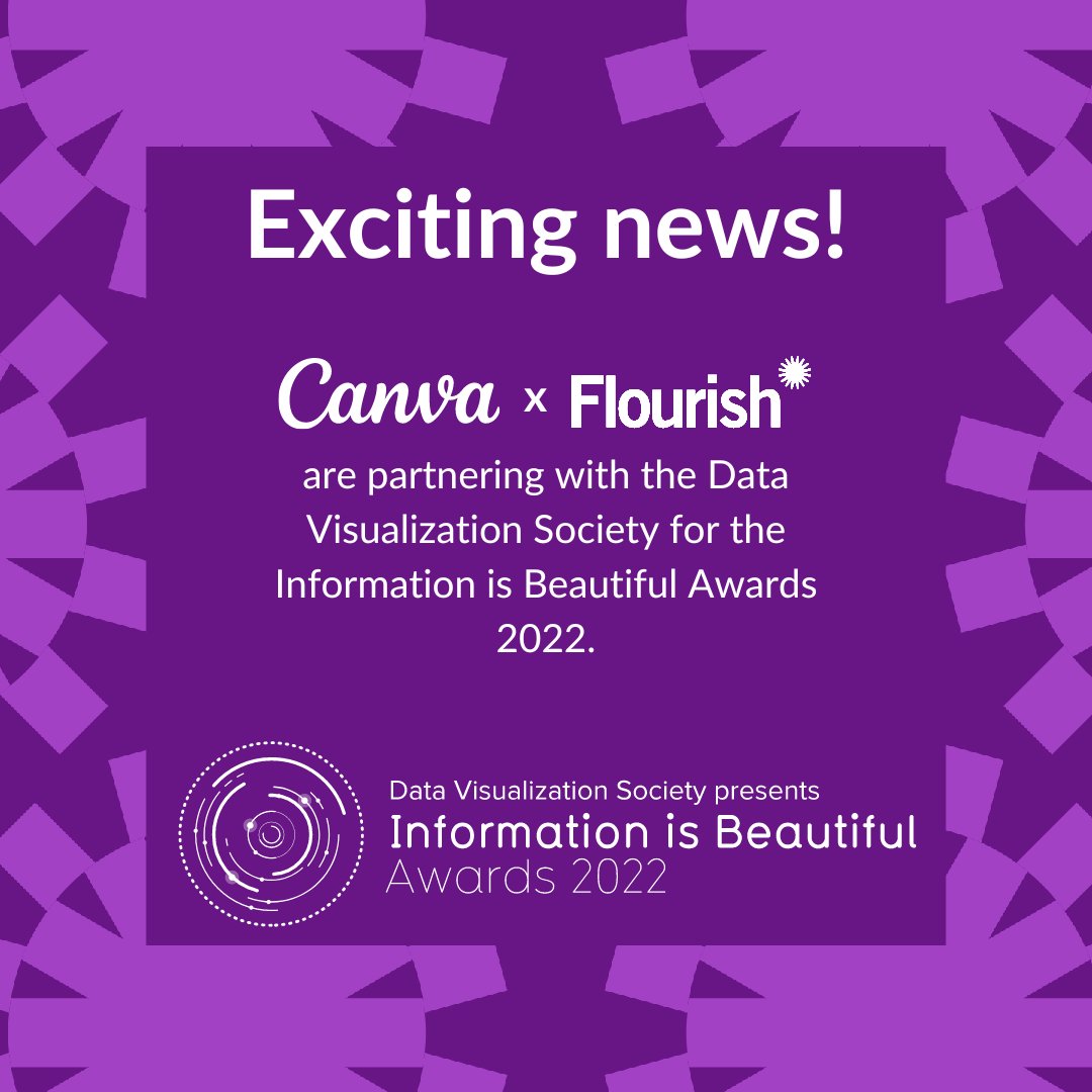 We are excited to announce that <a href="/Canva/">Canva</a> &amp; Flourish will be partnering with <a href="/DataVizSociety/">Data Visualization Society</a> for their #IIBAwards this year.
 
We can’t wait to celebrate the excellence &amp; beauty of data visualization with so many people!
 
👉 find out more here: bit.ly/3XqRkov