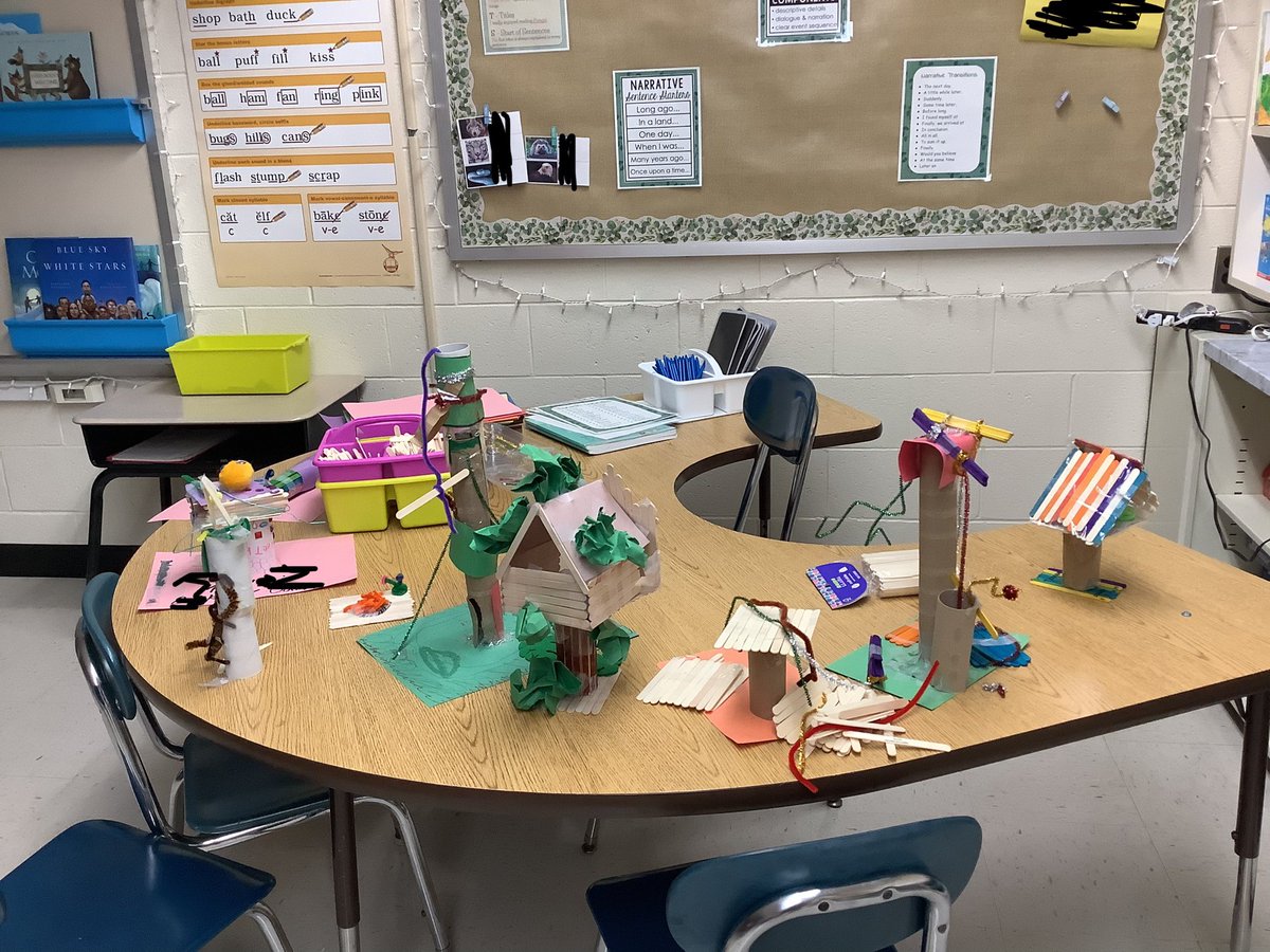 Culphasclass's tweet image. In honor of #internationalSTEMday the class read about, drafted, and built their dream treehouses! I am speechless with their creativity and imaginations! Go Wolves!