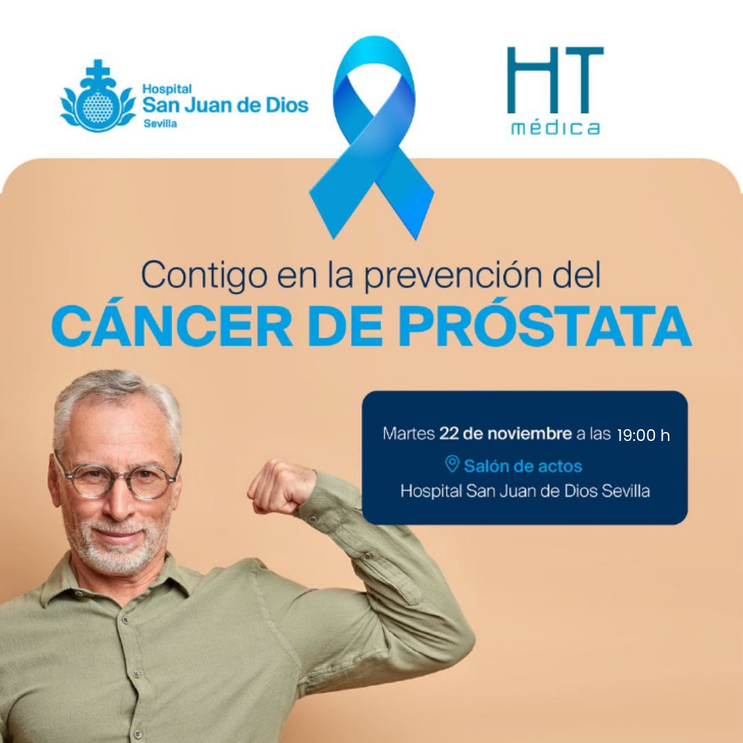 HTmedica's tweet photo. ¡Te esperamos mañana en una sesión informativa destinada a pacientes sobre #Cáncerdepróstata, con motivo del #MesdelasaludMasculina!
📢Ponentes:
-Dr. Antonio Luna: Director Médico de #HTMédica
-Jaime Bachiller Burgos : Jefe servicio urología #HSJDSevilla https://t.co/73p5CViPgR