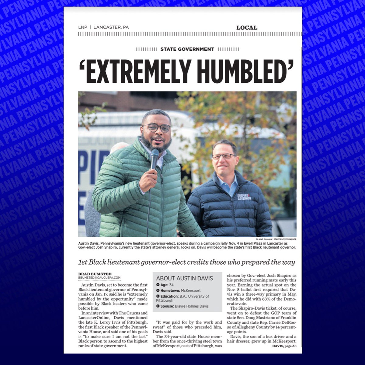 Austin Davis on Twitter "We made history, Pennsylvania."