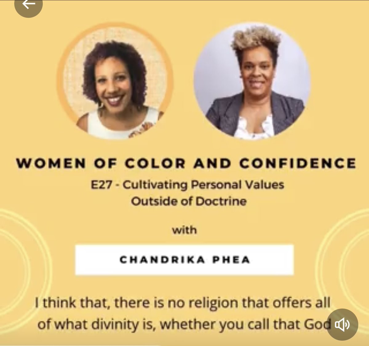 “There is no religion that offers all of divinity” 
~ <a href="/ChandrikaPhea/">Best-Selling Author, Chandrika D. Phea</a>, author, LORD, I DON’T WANT TO DIE A CHRISTIAN (<a href="/WBrandPub/">wbrandpub</a>)

Listen &amp; learn more in this “Women of Color &amp; Confidence” #podcast w/Amber Rose West apple.co/3DSBr11 #ChristianLiberation 
#BlackAuthorsMatter