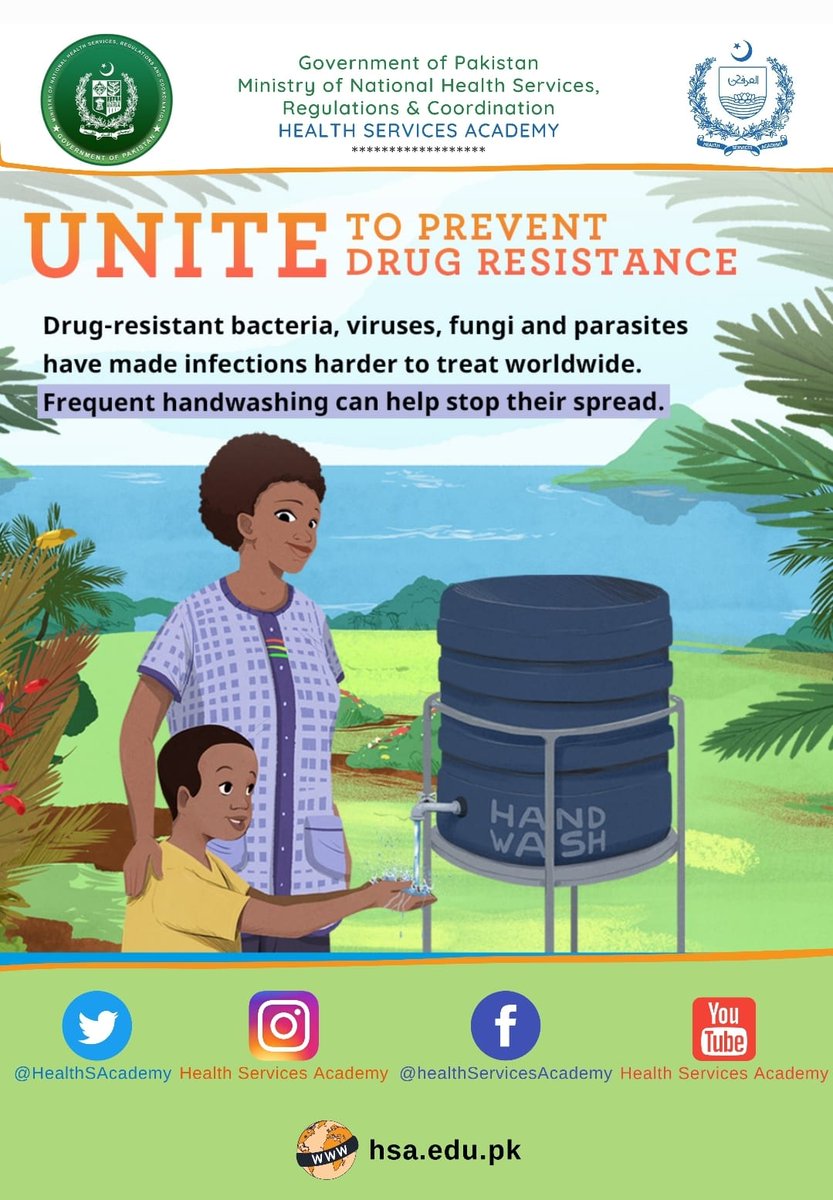 Nabeelm1112's tweet image. Let's ACT TOGETHER to stop the silent pandemic of Antimicrobial Resistance!  #WAAW2022HSA #PreventingAMRtogether