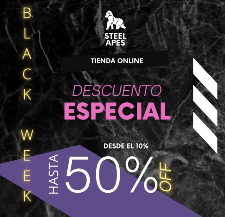 steelapes's tweet photo. Chicooos!!! Ya está de vuelta la Black Week, como sabeis que nos gusta siempre tener un detalle con vosotros aunque sea pequeño... Ya está disponible el 25% de descuento en las Colecciones y un 50% en el outlet. 🐒💙 https://t.co/Cmo5lfumyC