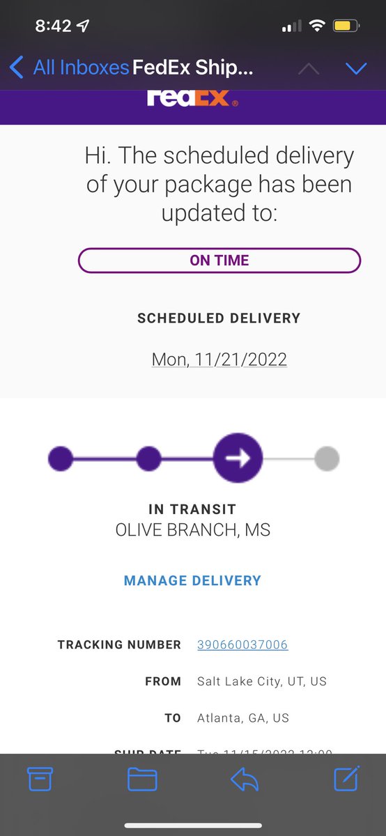 wspmphsgal's tweet photo. Hey @FedExHelp: what gives? This is the second time in as many months that this has happened. Your customer service line is absolutely no help &amp; prob understaffed. The audacity to “update to on-time” after a package is delayed 5 days… How embarrassing https://t.co/9unwGdYn92