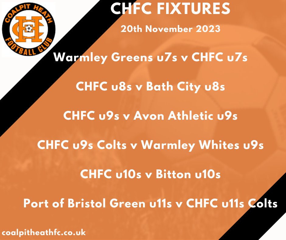 CoalpitFC's tweet photo. Good luck to all teams this weekend! 
🟠⚫️⚽️ https://t.co/FvBkawDv6W