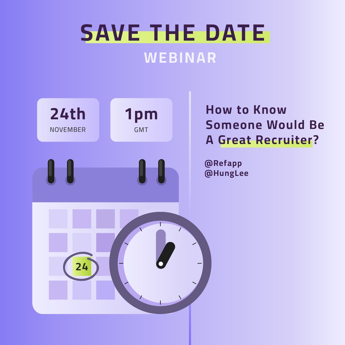 seedtree_talent's tweet photo. Next week we will be present at a webinar hosted by
#refapp and Hung Lee.
Join us on the webinar next November 24th at 1 pm GMT.โ Link in bio! What do you think makes a Recruiter excel in their job? ๐ https://t.co/5Yrzqtf18B