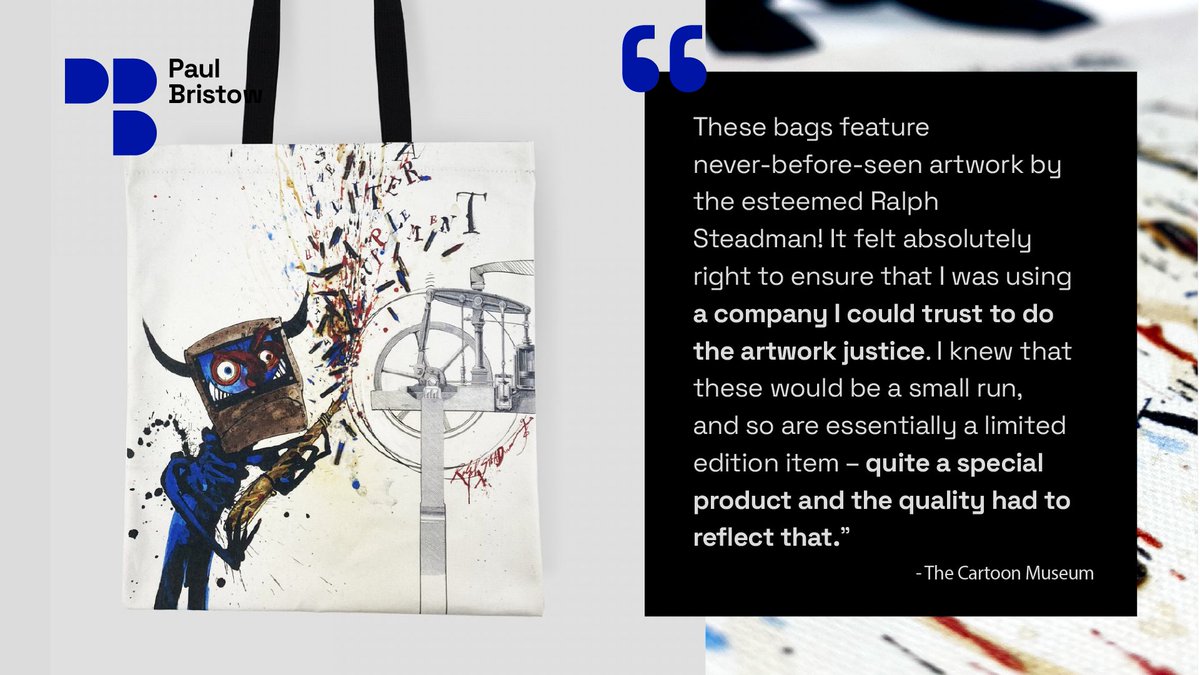 PaulBristows's tweet photo. The verdict is in: Ralph Steadman Monster with pens design is a success! 🎊 

Both the team at the museum and we are delighted with how this range of digitally printed bags turned out!

Check out the full range here 👉https://t.co/nLW7ncVRS2 https://t.co/E64B0pg6HU