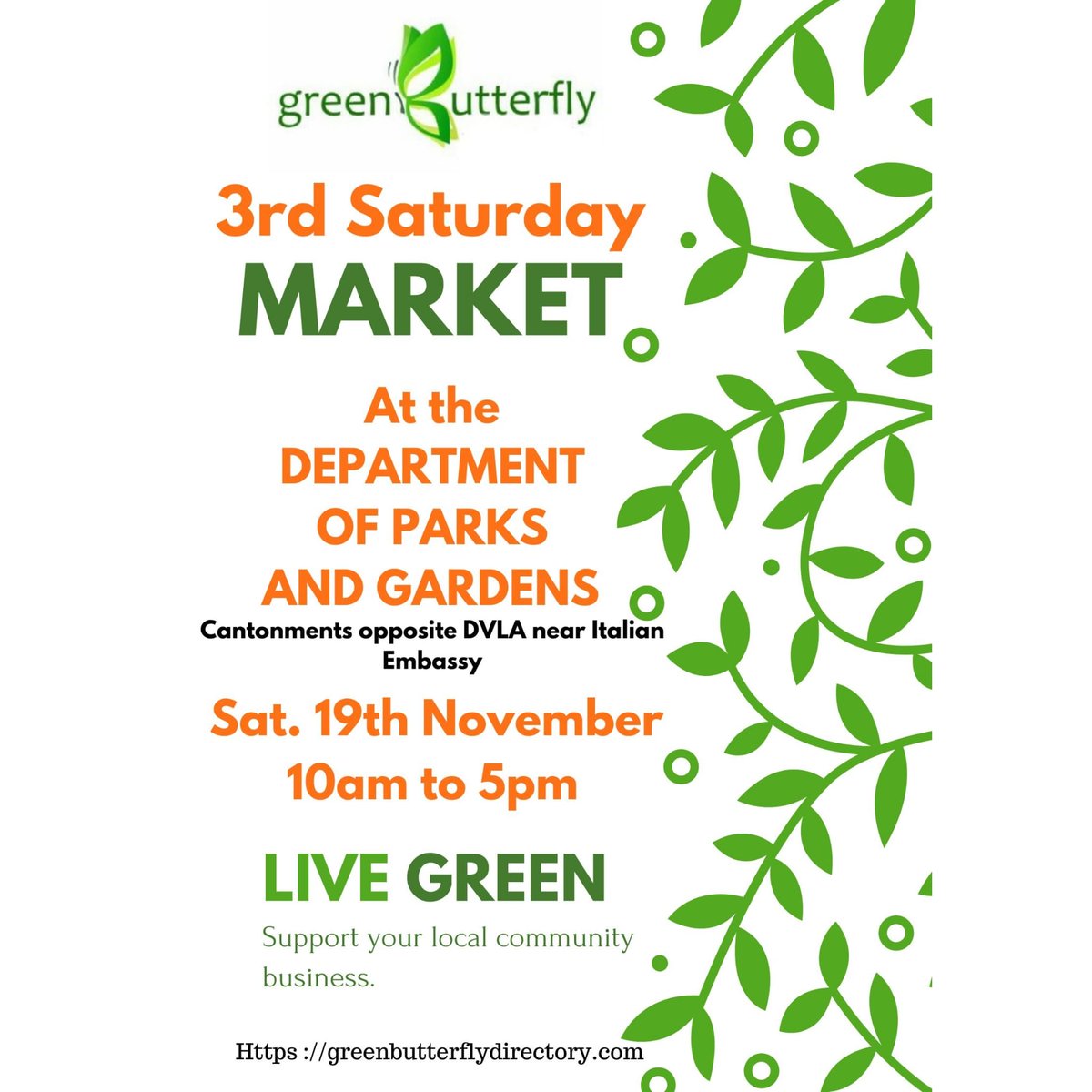 1greenbutterfly's tweet photo. It's on again tomorrow at the Department of Parks and Gardens! The #GreenButterflyMarket will be featuring locally made innovation from 10am to 5pm. You don't want to miss this!! Tomorrow!! #buylocal #shoplocal https://t.co/jmH3Xpcc3z