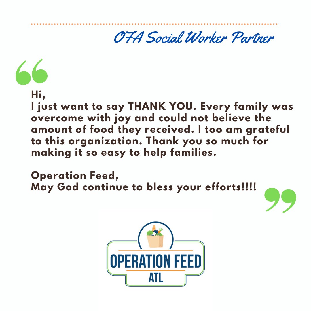 OperationFeed's tweet image. For Thanksgiving, we completed  500+ bags/boxes this week.  We came close to exhausting our inventory.  With Christmas around the corner, we need help building it back up.  Please consider a donation today. operationfeedatl.org/donate/

Thanks to our volunteers and social workers!