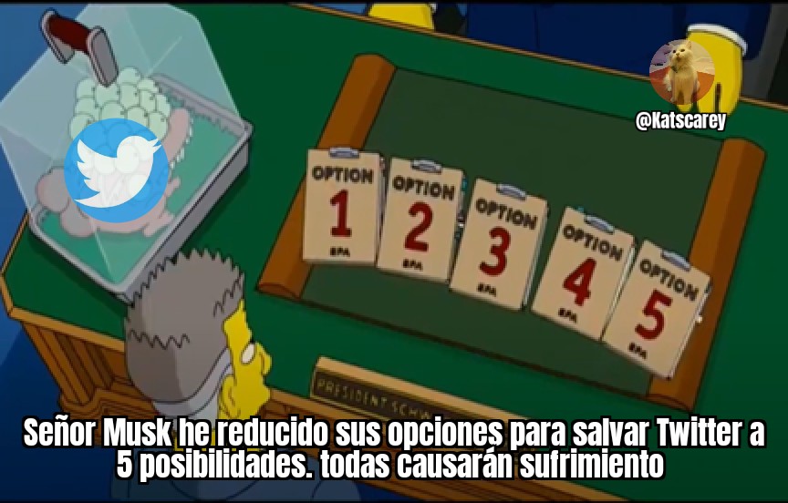 KatsCarey's tweet image. Y así fue como Elon Musk tomo la decisión de como salvar Twitter 😬

#AdiosTwitter  #RIPTwitter #TwitterDown