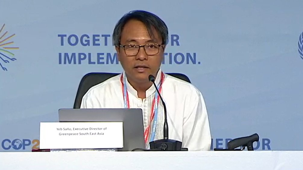 LossandDamage's tweet photo. 1/2.“For rich historically polluting countries to show leadership on #LossAndDamage, we have to have a [#LossAndDamage] fund here at #COP27.”@YebSano of @GreenpeaceSEA makes clear that #LossAndDamage s the “litmus test” of #COP27. https://t.co/D3twEXeK24