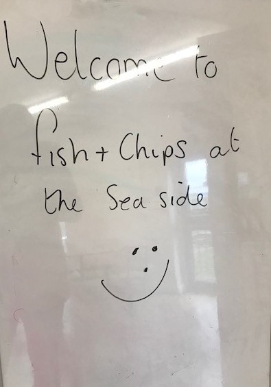 shipstonhigh's tweet photo. We couldn't be further from the sea, but with colourful bunting, buckets and spades and a fish and chip lunch we felt we had made the trip!

#INSETday
#nostudents
#stafflunch
#Wellbeing 
#workinglunch
#shipstonhigh https://t.co/HHTjkaB7G1
