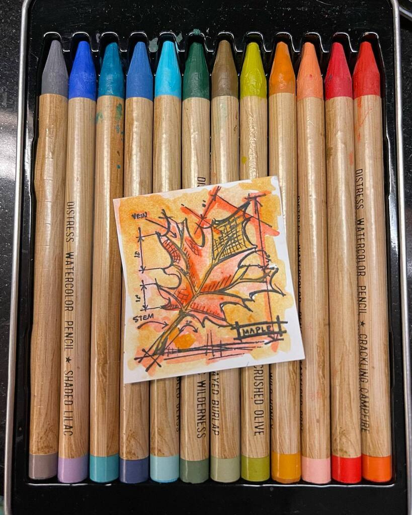 BearseKaren's tweet photo. Getting some @tim_holtz play in. Really fun experimenting with the colors of #distresswatercolorpencils love the possibilities! #timholtz #timholtzdistress #stampersanonymous #makingephemera #junkjournal #rangerink #inkygoodness #stamping #watercolor https://t.co/aCoWuop2Sq https://t.co/2M7jo1tdBM