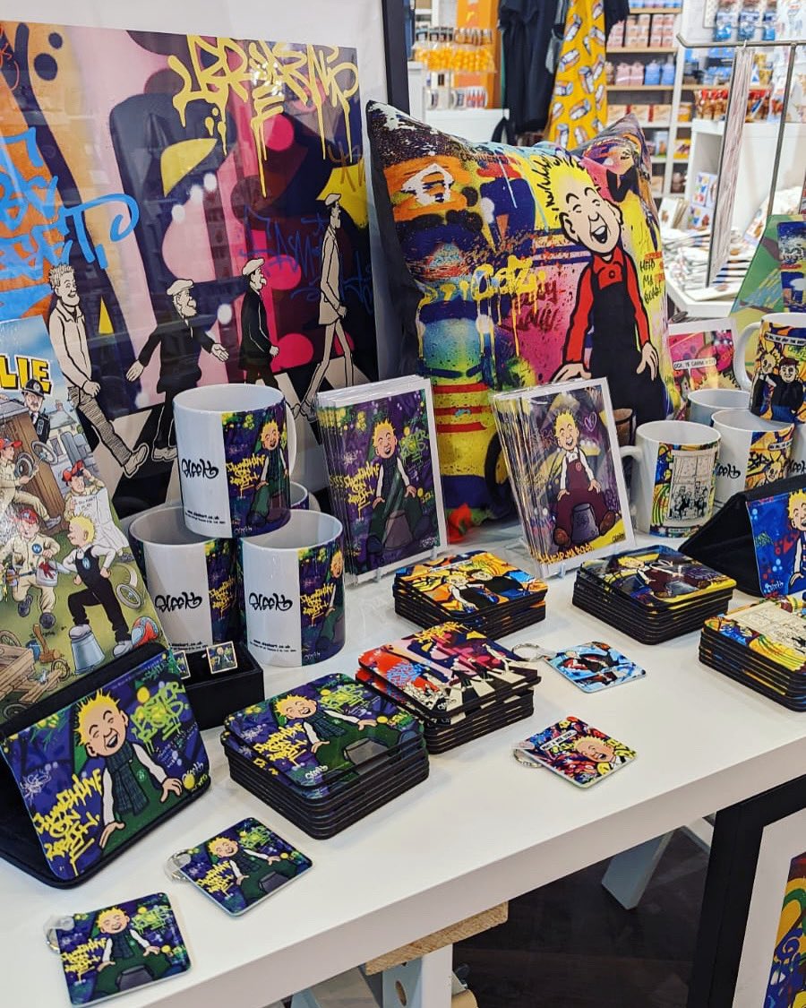 Looking for a unique Christmas gift? Look no further than <a href="/artbysleek/">artbysleek</a>. Sleek, a young Edinburgh based artist, combines nostalgia with modern street art to create these fantastically vibrant pieces. Available now at all of our stores 🎨🖼🛍 

#borninscotland #artbysleek #scotland