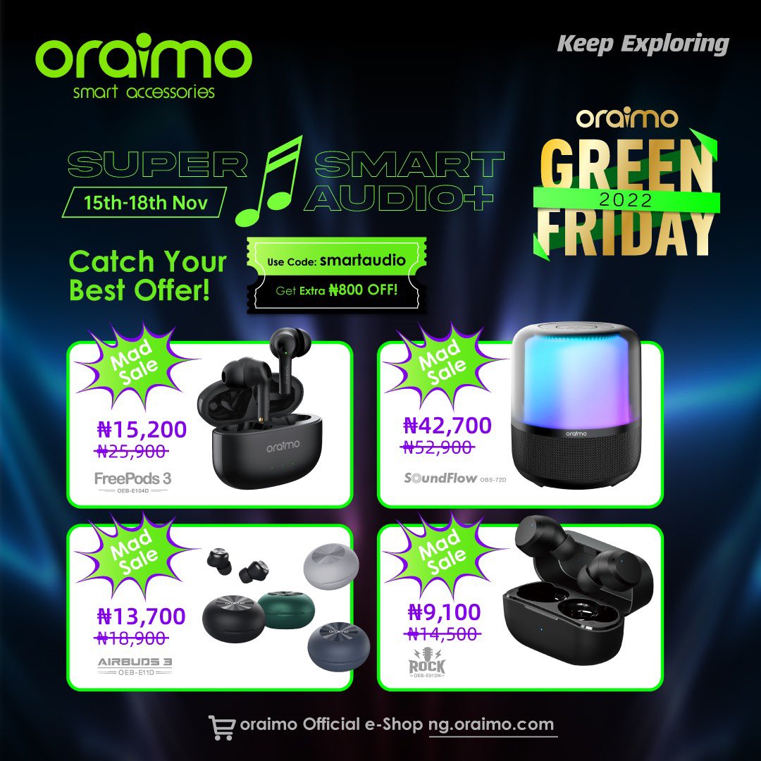 Doris_Glad's tweet photo. All this products are available at an affordable rate. Nothing should stop you from buying any of these beautiful oraimo products #oraimoSuperSmartAudio https://t.co/HQ1uuquqhi