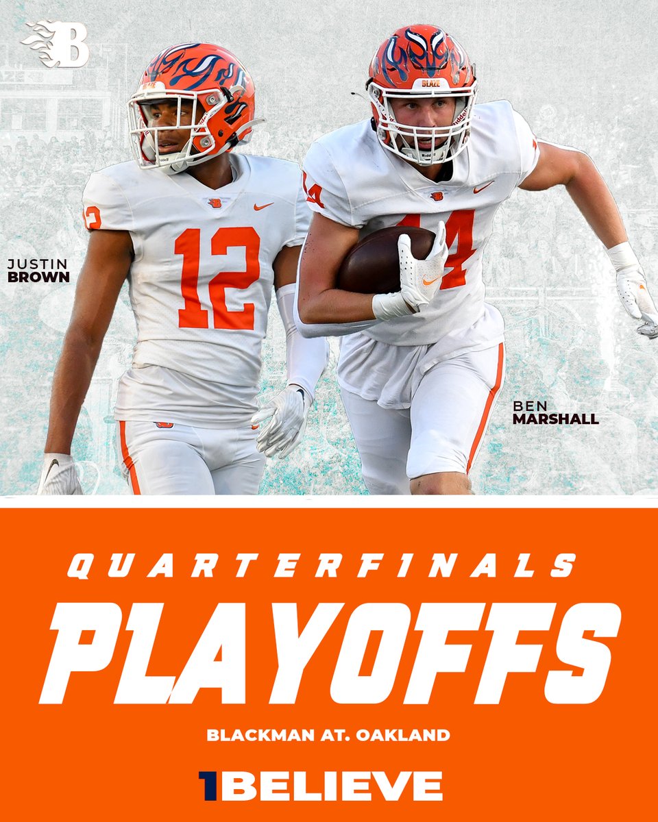 𝙃𝙚𝙖𝙩 𝙞𝙩 𝙪𝙥 𝙞𝙣 𝙩𝙝𝙚 𝙘𝙤𝙡𝙙 ❄️🔥

🏆6A Quarterfinals
📍Oakland High School
🏟️Ray Hughes Stadium
🎟️$10 in person
🏈<a href="/GoFanHS/">GoFan</a> bit.ly/3tZxbZb
⌚️7pm
📺NFHS Network / Storkvision
📻@WGNSsports

#GoBlaze #BlazinFast🔥💨