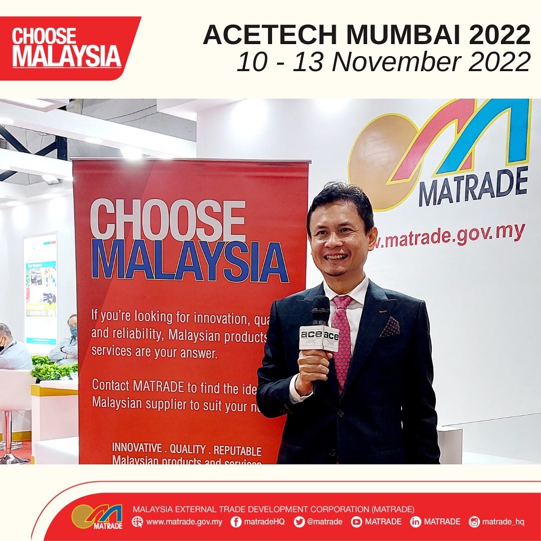 matrade's tweet photo. … as well as services related to accredited certification, testing laboratory and green building consultancy.

#ChooseMalaysia
#TheTimeToExportIsNow
#AcetechMumbai
#AcetechMumbai2022 https://t.co/iDQDNQBSZ6