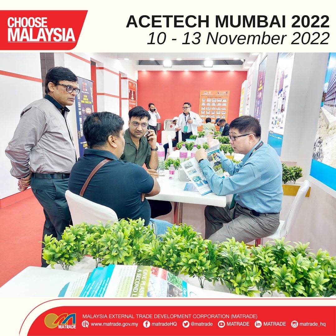 matrade's tweet photo. … as well as services related to accredited certification, testing laboratory and green building consultancy.

#ChooseMalaysia
#TheTimeToExportIsNow
#AcetechMumbai
#AcetechMumbai2022 https://t.co/iDQDNQBSZ6