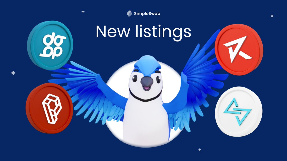SimpleSwap_io's tweet photo. It’s Friday – more like Friyay as we’ve listed a whole lot of new #cryptocurrencies! These tokens are now available to exchange on SimpleSwap:

🔹 $ACQ @Acquire_Fi
🔹 $PRMX @prema_en
🔹 $RED @red_token_tokyo
🔹 $XDB @DigitalBitsOrg

➡️ https://t.co/91rlTsdFtg https://t.co/XaneMuX1I9