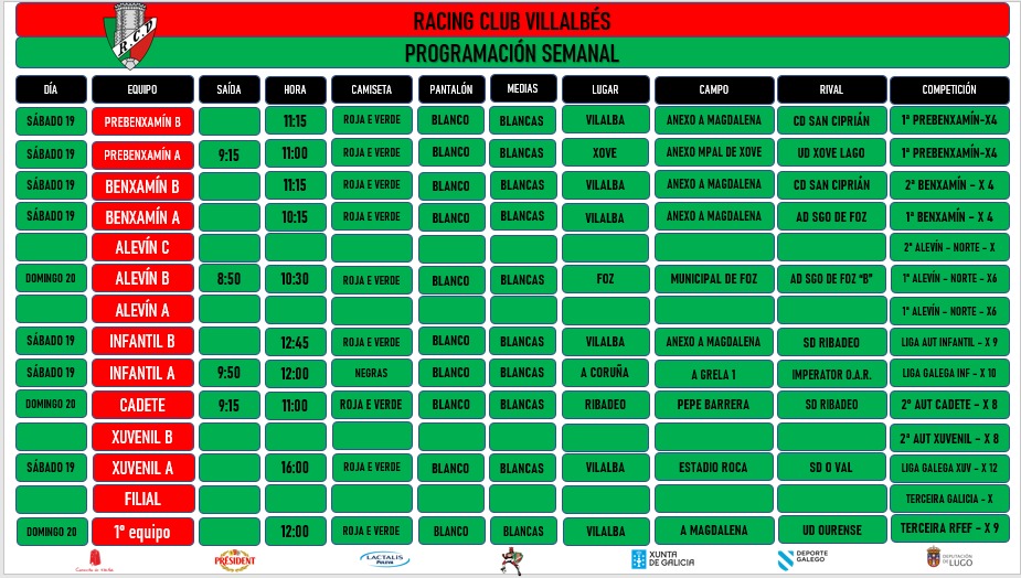 RACING CLUB VILLALBÉS - ⚽️ 1° EQUIPO ❤💚 ❤💚 @racingvillalbes