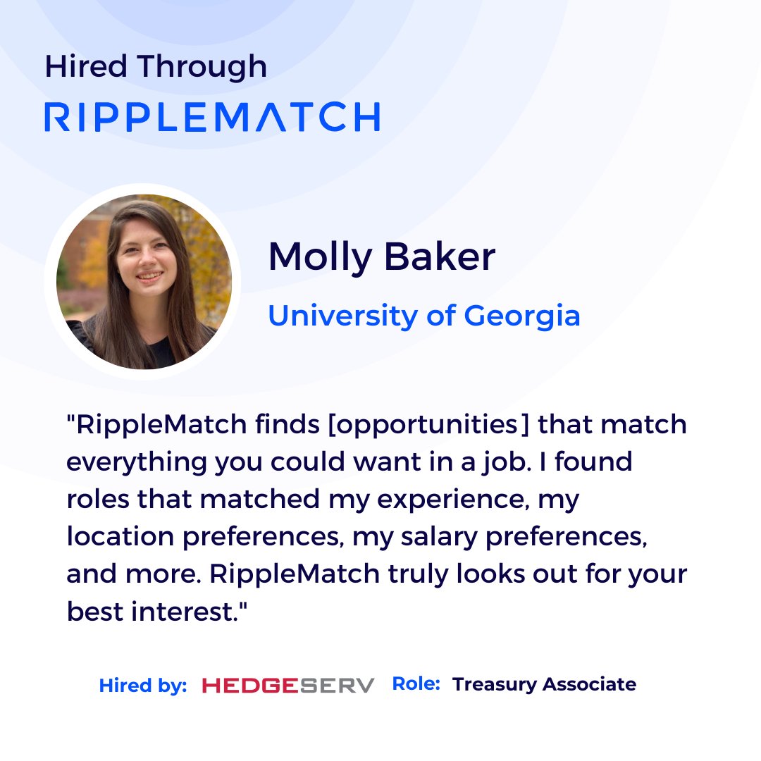 It's true - we only want what's best for our candidates. That's why we spend our time ensuring that students connect with companies they would be a great fit for and will help them meet their career goals.
