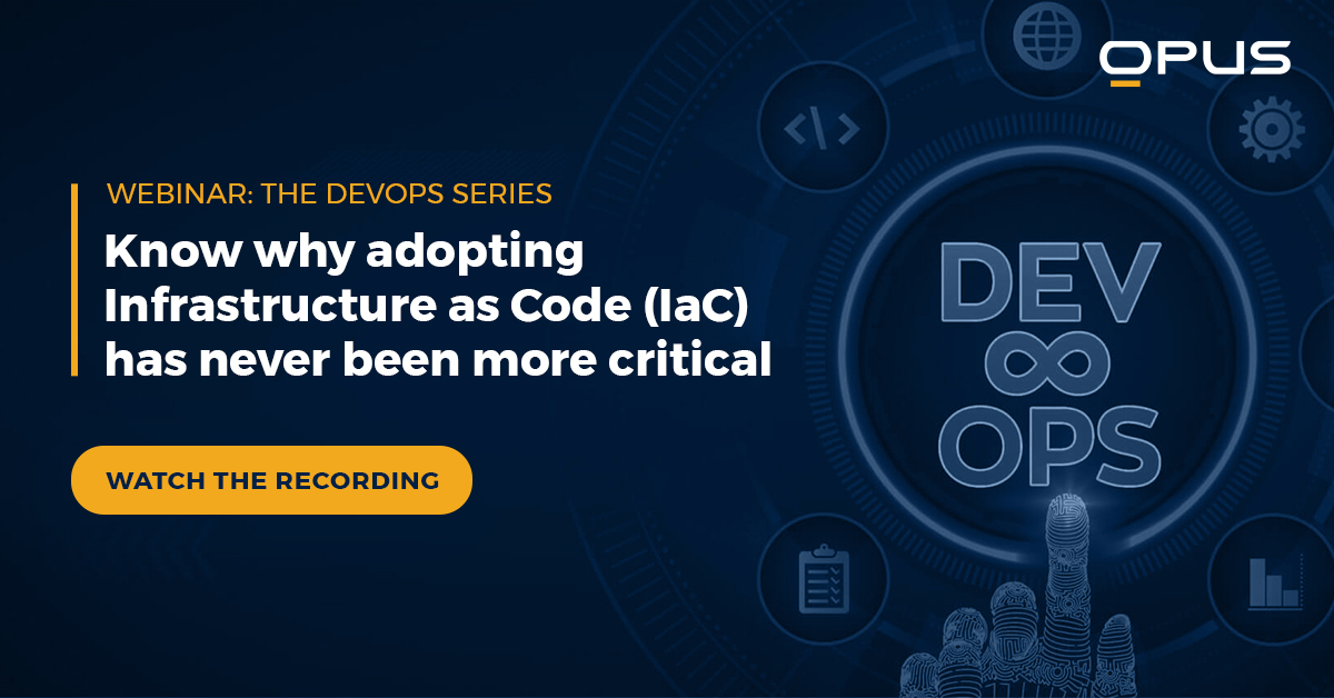 OpusTechGlobal's tweet image. 🔵 #WebinarRecap: We recently hosted an insightful webinar on how Infrastructure as Code (IaC) can boost your DevOps journey. 

Missed the webinar? Watch the recording here.
⏩bit.ly/3tHwi7q

#OpusTalksDevOps #Webinar #IaC #DevOps #Automation