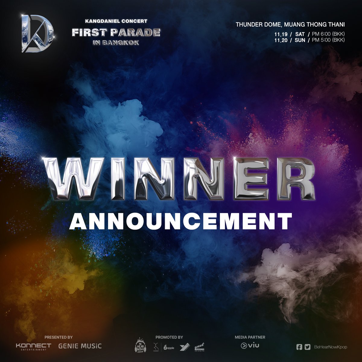 behearnowkpop's tweet photo. #ANNOUNCEMENT 
#KDN_1stParade_BKK 🥁 Special benefit winners, 

📌 check out at https://t.co/WonwnYqJ7g 

📆19 Nov 22 (6PM) - 20 Nov 22 (5PM) (BKK) 
📍Thunder Dome
🎫 https://t.co/oJnR1ckdBf 

#BeHearNowKpop #4thapple #YJPARTNERS #KANGDANIEL @konnect_danielk https://t.co/LMFlDJXSJz