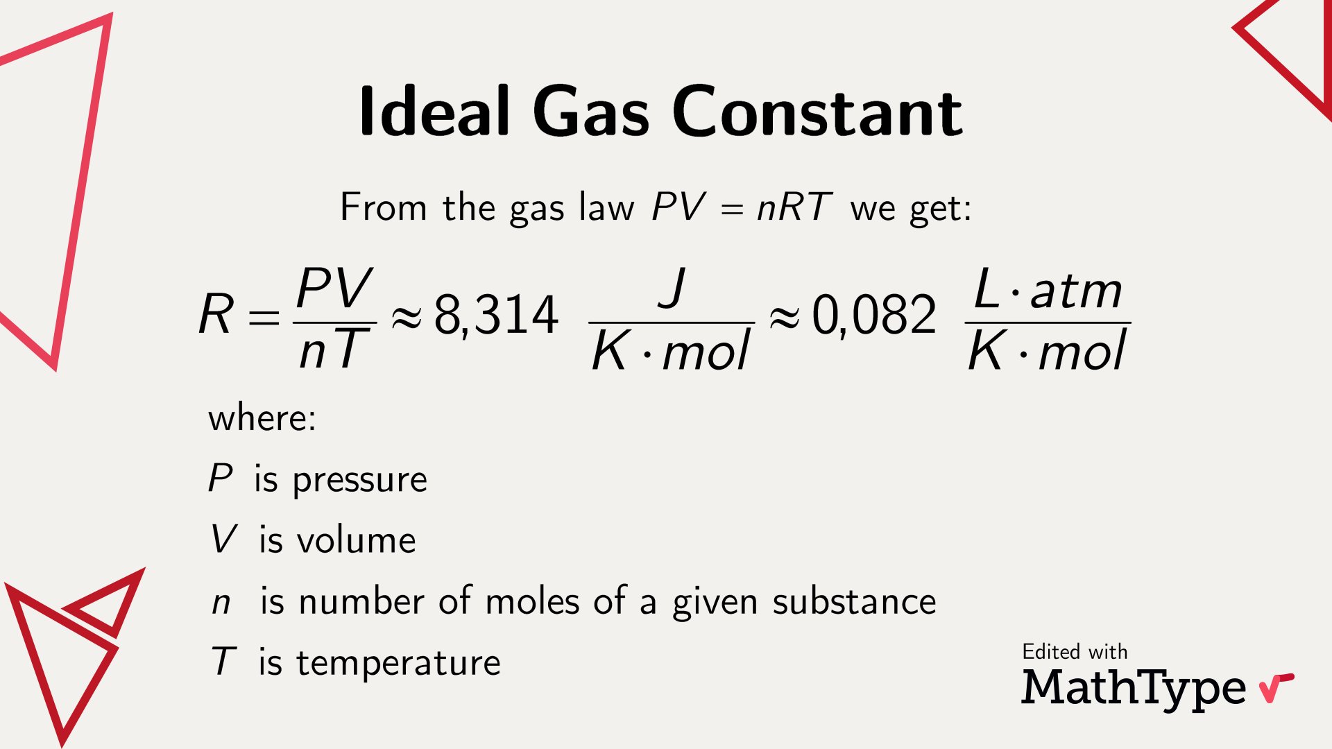 MathType on Twitter "The gas constant “R” is defined as the Avogadro
