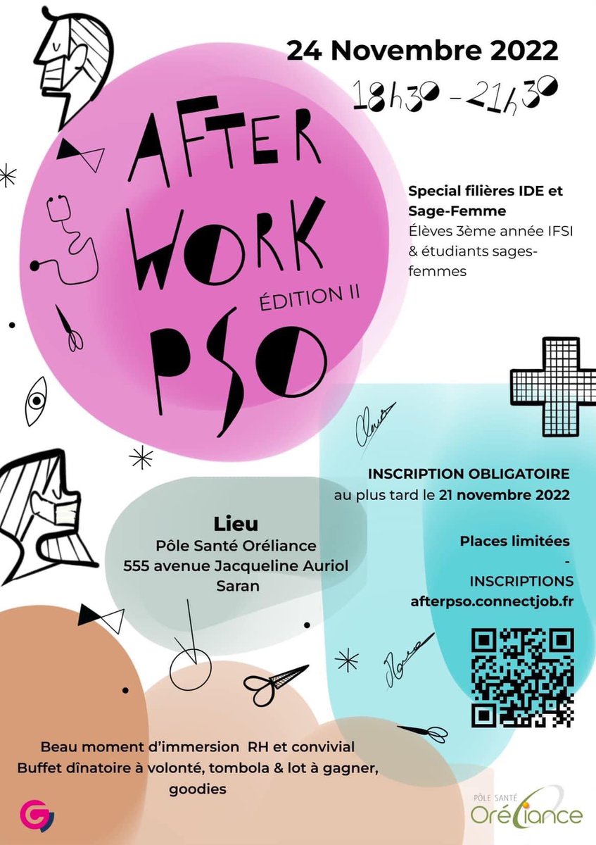 🔴 Prochain afterwork recrutement infirmier/infirmière &amp; Sage-femme du Pôle Santé Oréliance

🔴 Pour recevoir votre carton d’invitation, pensez bien à vous inscrire ici ▶️ afterpso.connectjob.fr
Places limitées !!!
