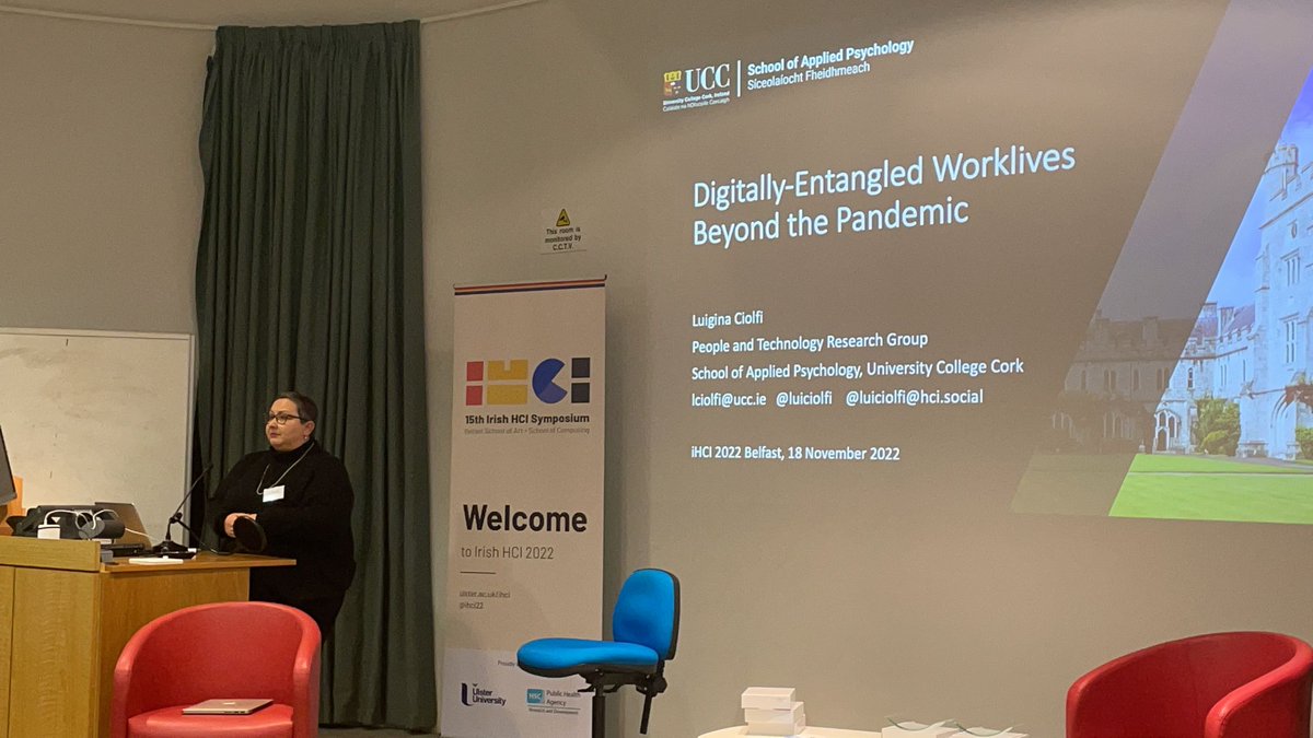 Keynote Number 2: Prof. Luigina Ciolfi,  University College Cork, ‘Digitally Entangled
Work Lives Beyond the Pandemic’

#ihci #hci #ulsteruniversity