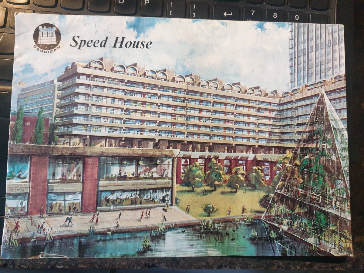 west9er's tweet photo. @RobertElms thought you might be interested in this little Barbican architectural brochure... found today whilst rummaging the stalls in Goldbourne Road Market. Check out the rents 👀 https://t.co/gSLekuyOjp