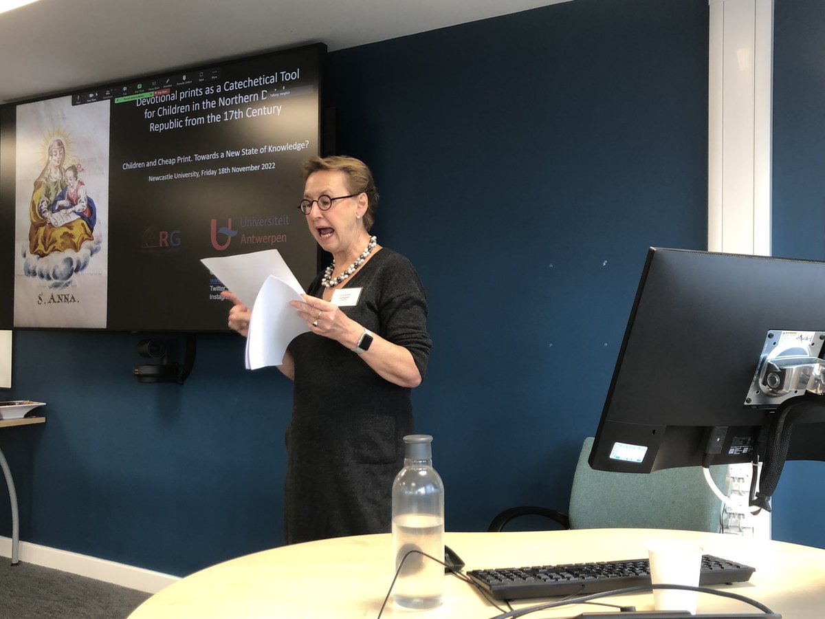 Afternoon session of the Children and cheap print workshop <a href="/NCL_English/">English at Newcastle</a> 
<a href="/EMFVerheggen/">Evelyne Verheggen</a> on Educational print as a catechetical tool for children in the Northern Dutch Republic from the 17th century onwards