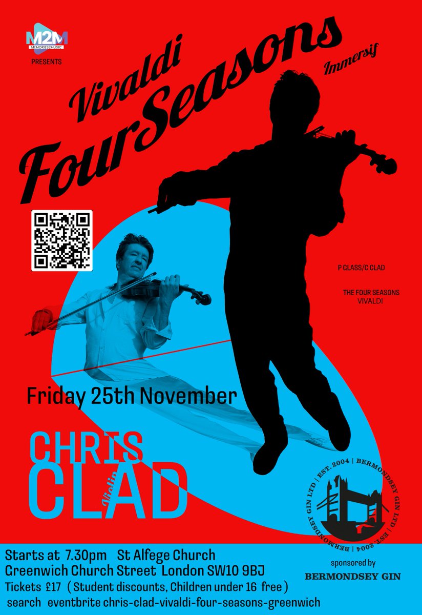 We are absolutely delighted to once again be supporting this incredible production.  Playing next Friday night at 7:30 in the wonderful St Alfege Church in Greenwich. Follow the link for tickets: eventbrite.co.uk/e/chris-clad-v…