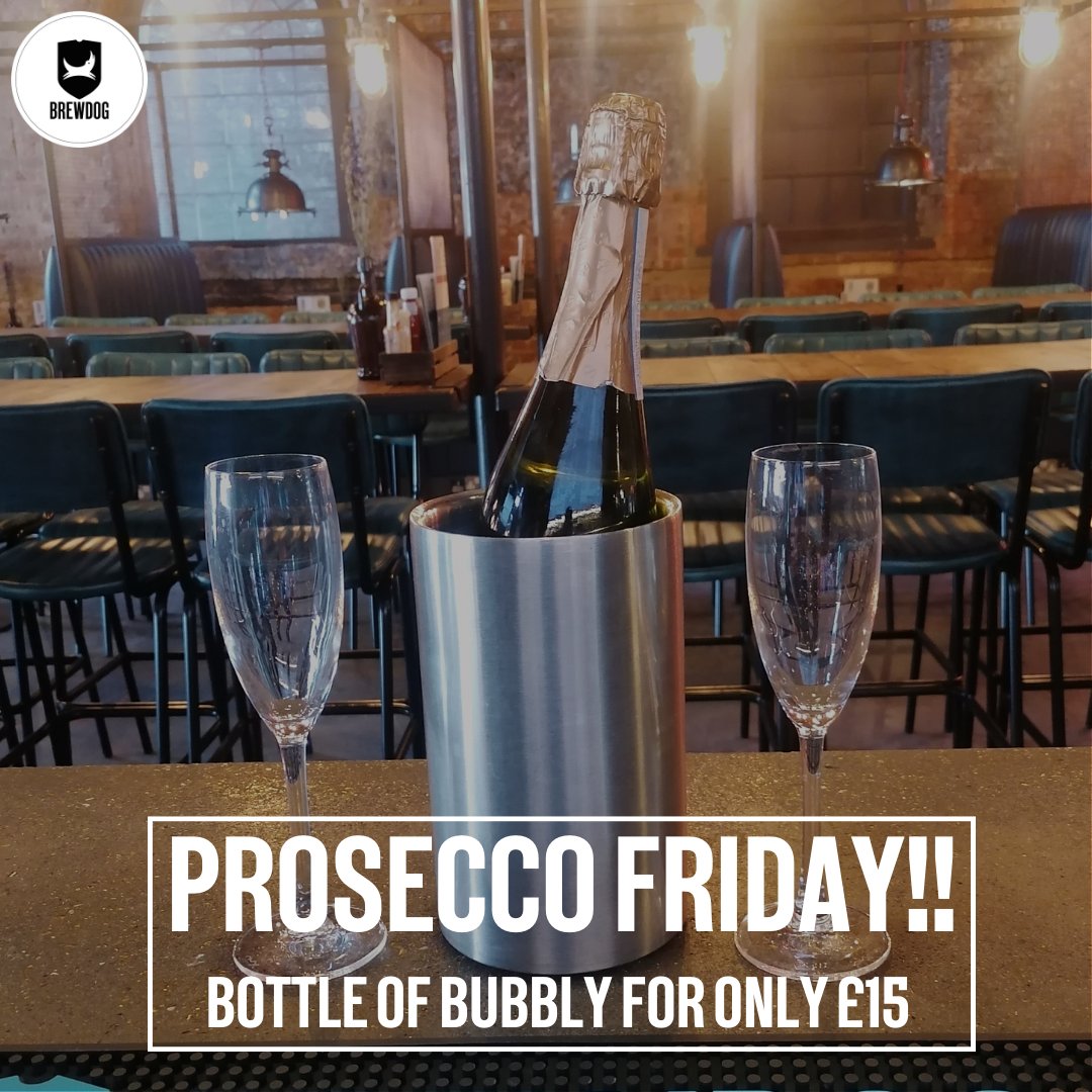 Treat yourself to a bottle of bubbly this Friday!
🍾🥂🍾🥂🍾🥂🍾
Prosecco bottles for £15 every friday, so why not end the week with some fizz!🎉

#fizzfriday #reading #friday #bottlesofbubbly #prosecco #brewdog #tgif
