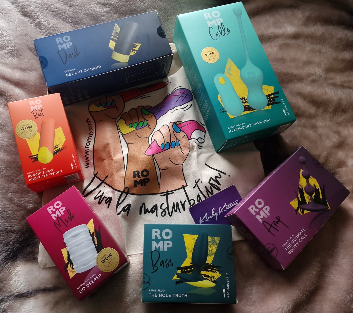 Happy 3rd birthday to <a href="/romptoys/">ROMP</a>!
A sneak peak at the Pleasure Six-Pack pack that will be featured on my blog soon.
romp.toys/uk/all-products