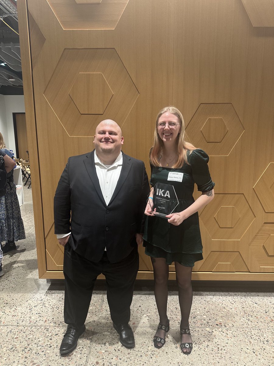 KFBChem's tweet photo. Had an absolute blast at the Inaugural Unlimited Potential Award Symposium last night! Congratulations again to KFB Undergraduate ⁦@ClareEWells⁩ for receiving the IKA award in Electrochemistry and giving an incredible talk on your journey and research efforts! https://t.co/YjI4F6Osaf