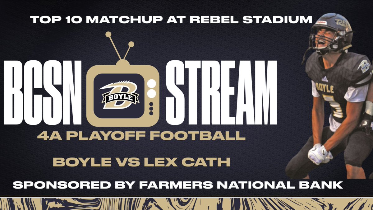 If you can’t be at Rebel Stadium tonight, be sure to tune in to BCSN’s broadcast of <a href="/BCRebelFootball/">Boyle County Rebels Football</a> as they take on <a href="/LexCathFootball/">Knights Football</a>

Stream link below: team1sports.com/highschool/ky/…

<a href="/vaughtsviews/">Vaughts' Views</a> <a href="/advocate_sports/">Advocate-Messenger Sports</a> <a href="/BigRebelNation/">Boyle County Rebels</a>