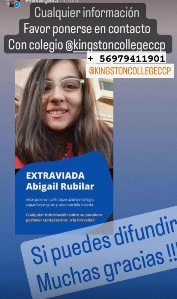 CEspinozaQ's tweet photo. Fiscalía da orden de investigar a la Brigada de Homicidios de la PDI de Concepción para dar con el paradero de la menor Abigail Rubilar, extraviada desde ayer a la salida del colegio Kingston College, en Lomas de San Andres. Amplio operativo de búsqueda a esta hora @Cooperativa https://t.co/HwTsCXBmqd