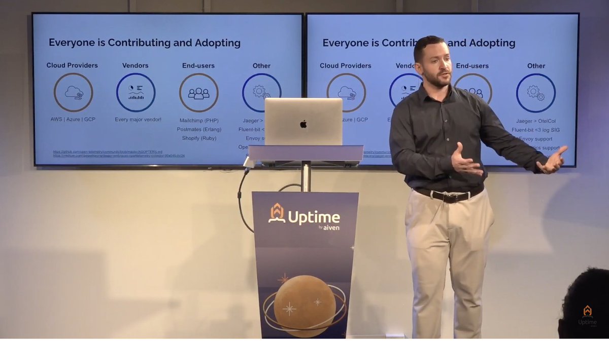 New videos from #Uptime2022 are now online, just in time for the weekend! This week features <a href="/opentelemetry/">OpenTelemetry</a>  - an #opensource observability tool designed to generate, collect, and export telemetry data. Watch <a href="/smflanders/">Steve Flanders</a> tell you all about it: youtube.com/channel/UCJFoY…