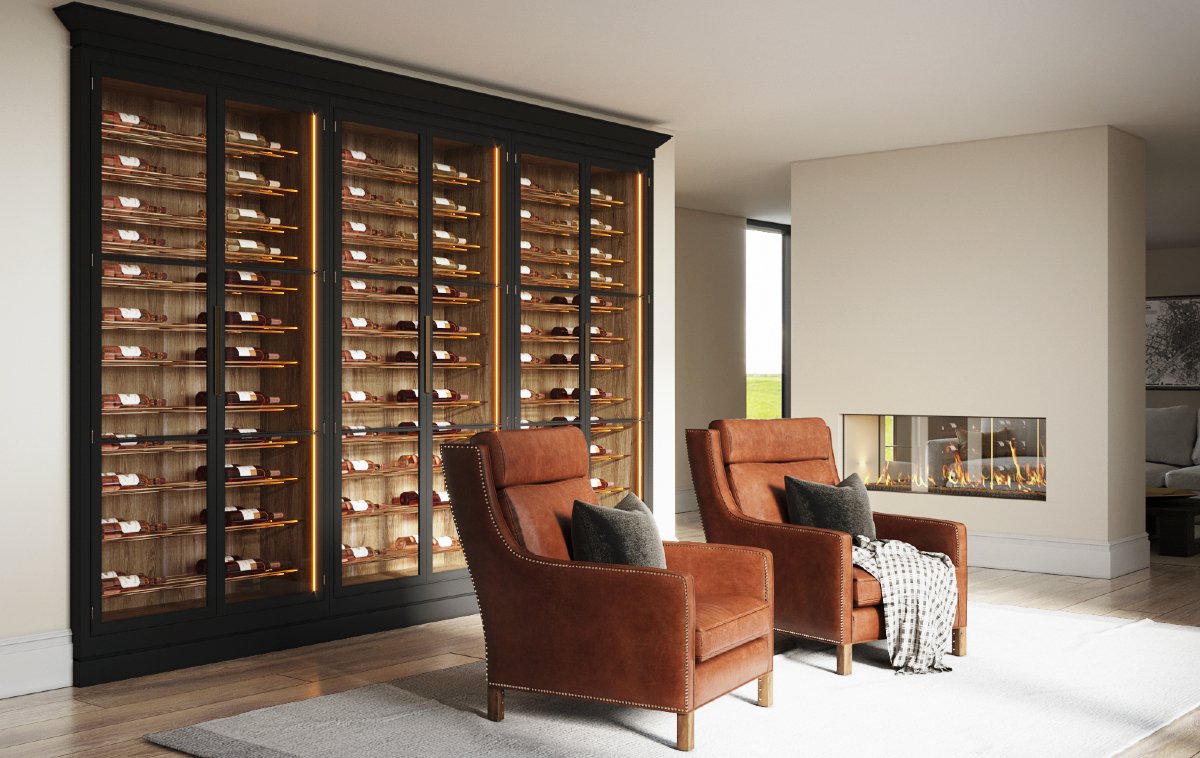 InfoHandesign's tweet photo. Plans for the weekend? Here looks like a good place to get things started…Bespoke feature wine-wall in oak with a dark grey hand-painted frame & glass doors & copper bottle supports designed for a beautiful barn conversion.
#bespokecabinetry #bespokejoinery #Winerack #Handesign https://t.co/EpZpL5b5oc