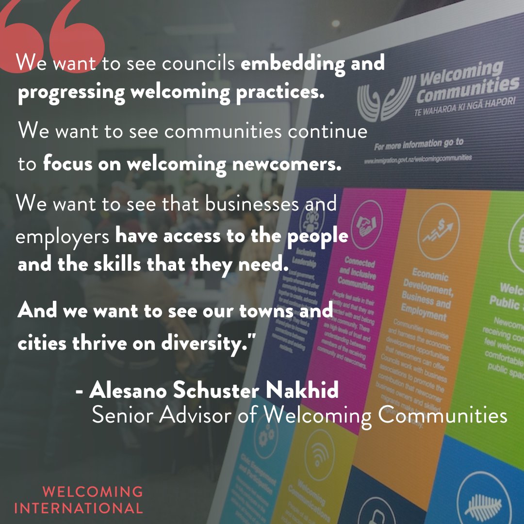 Learn about the welcoming work happening in #NewZealand from Alesano Schuster Nakhid of Welcoming Communities. 

Welcoming Communities fosters healthier, happier, and more productive communities by welcoming newcomers locally.

Read: ow.ly/945x50LI8v6