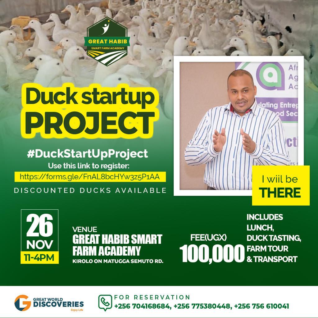 Come and be part of this amazing farm tour and learn how to start keeping Ducks for income. Join me I will be their for the #DuckStartUpProject.