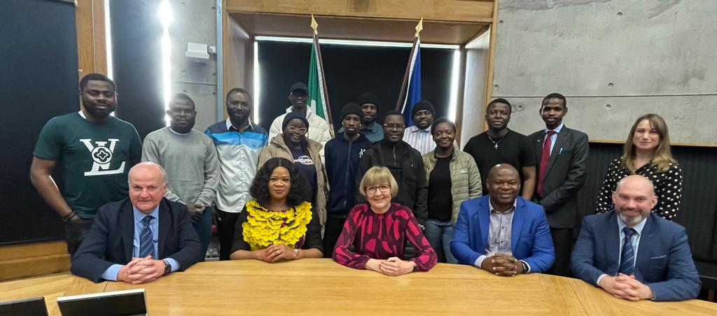 Maggie Cusack (@maggie_cusack) on Twitter photo Delighted to welcome Her Excellency the Nigerian Ambassador to Ireland, Mrs Ijeoma Obiezu <a href="/DublinNigeria/">Nigeria Embassy Dublin,Ireland</a> to <a href="/MTU_ie/">Munster Technological University</a> today. Lovely to meet with some of our Nigerian students with MTU colleagues <a href="/ml_loftus/">Michael Loftus</a> <a href="/JordanCarmel/">Carmel Jordan</a> Vincent Emeakaroha & Sean McSweeney <a href="/MTUComputerSc/">Computer Science & Computing at MTU</a> <a href="/MTU_Intl/">MTU International</a> Delighted to welcome Her Excellency the Nigerian Ambassador to Ireland, Mrs Ijeoma Obiezu <a href="/DublinNigeria/">Nigeria Embassy Dublin,Ireland</a> to <a href="/MTU_ie/">Munster Technological University</a> today. Lovely to meet with some of our Nigerian students with MTU colleagues <a href="/ml_loftus/">Michael Loftus</a> <a href="/JordanCarmel/">Carmel Jordan</a> Vincent Emeakaroha & Sean McSweeney <a href="/MTUComputerSc/">Computer Science & Computing at MTU</a> <a href="/MTU_Intl/">MTU International</a>