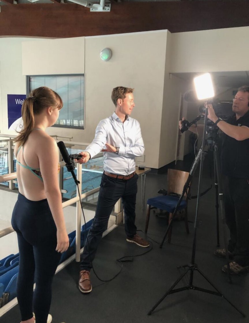 Filming for <a href="/itvnews/">ITV News</a> talking about the first <a href="/britdsswimchamp/">British Down Syndrome Swimming Championships</a> so proud to take part <a href="/DSSGB1/">DownSyndromeSwimmingGB</a> <a href="/SmileforlifeNE/">SmileForLife</a> <a href="/tynemet/">TyneMet College</a> <a href="/SportNewcastle/">Sport Newcastle</a> <a href="/asanortheast/">Swim England North East</a> <a href="/RichmondDales/">Richmond Dales ASC</a>
