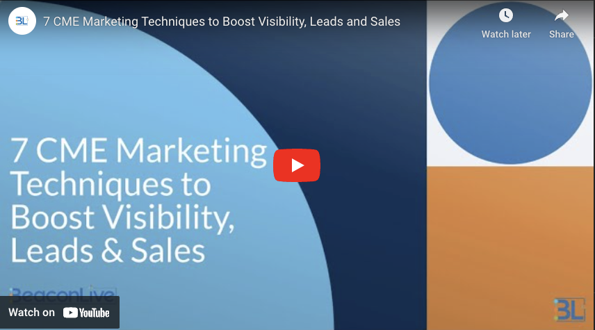 Video Feature Friday!

In this video, you will find a breakdown of highlights from our popular blog article 7 CME Marketing Techniques to Boost Visibility, Leads &amp; Sales.
Watch the video here: hubs.la/Q01sDBT20

#ContinuingMedicalEducation #CMEMarketing #VideoFeatureFriday
