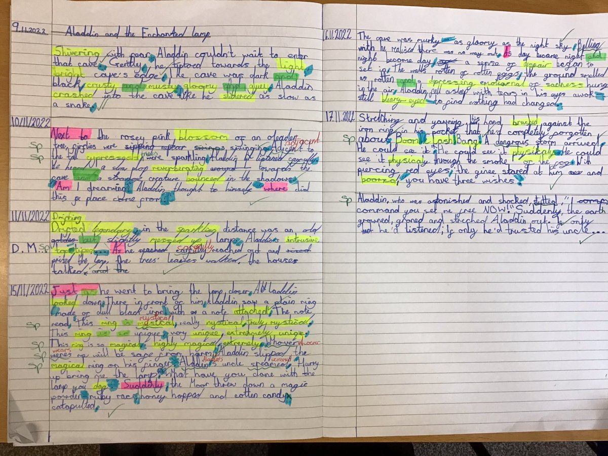 SalisburySPS's tweet photo. Year 4 have created a wonderful narrative about Aladdin and the Enchanted Lamp. Look how fantastic their work looks. #salisburystars #primaryrocks #year4 https://t.co/h73G9WxTur