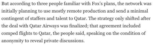 benjstrauss's tweet photo. New from me @postsports: Fox's coverage of the Qatar World Cup will be sponsored by...Qatar. https://t.co/UIWGKkvSMa https://t.co/RzQCHfb9q4